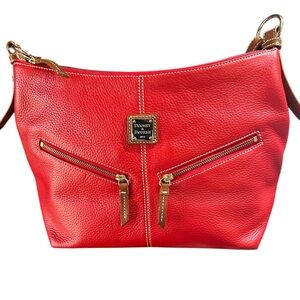 Dooney & Bourke Red Pebble Grain Hobo Shoulder Italian leather Bag. Like new